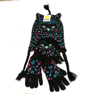 NWT N'ICE Caps Cozy Winter Accessory Set Hat Gloves and Scarf Girls OS